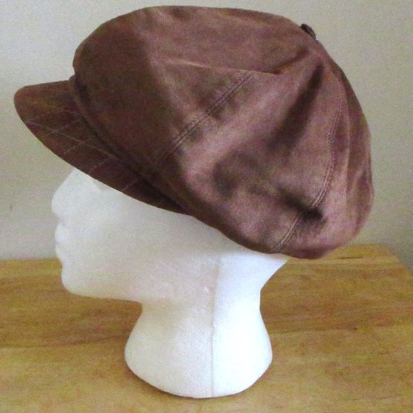 Eric Javits New York Mens 'Guido Cap" Newsboy Cap, Brown Suede, Quilted Brim, OS - Picture 5 of 9